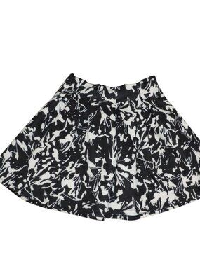 Hollister Black and White Abstract Print Flared Skirt